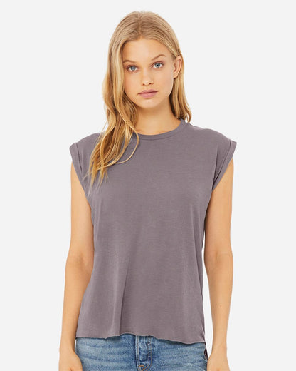 Bella+Canvas Women’s Flowy Rolled Cuffs Muscle T-Shirt