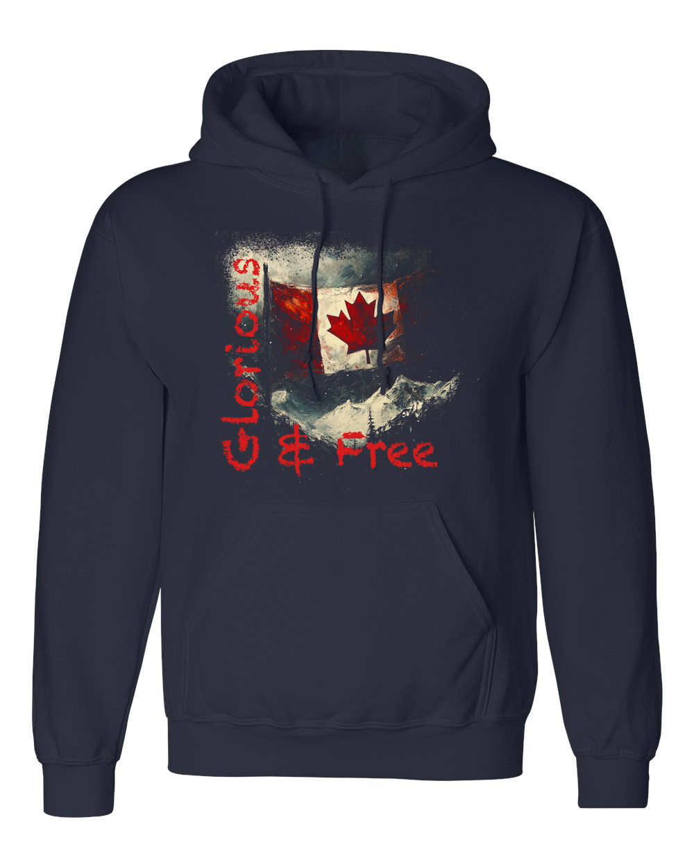 G&F Mountain Flag Premium Hoodie Navy