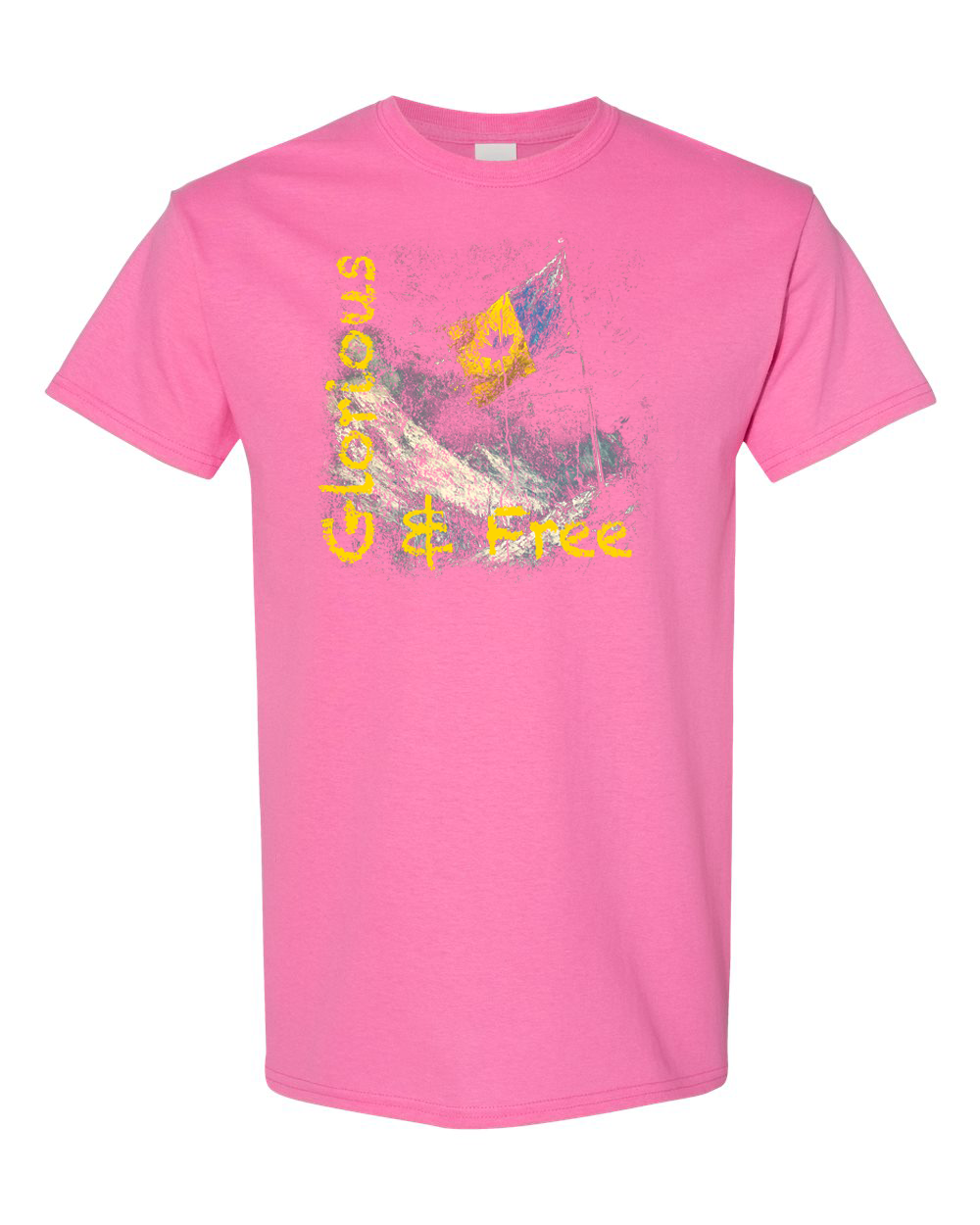 G&F Mountain Flag T-Shirt Pink/Ukraine Colours