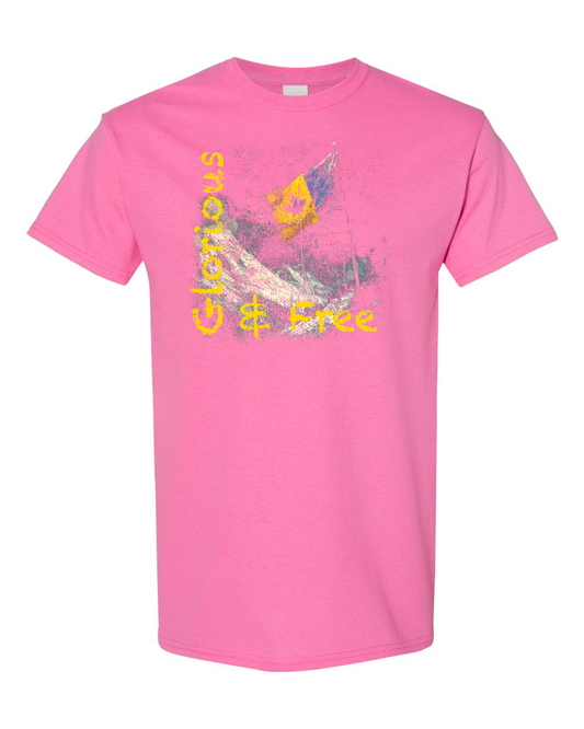 G&F Mountain Flag T-Shirt Pink/Ukraine Colours