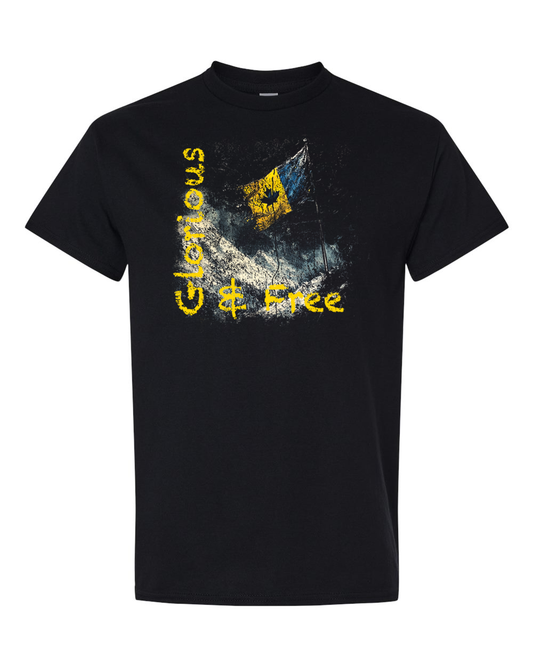 G&F Mountain Flag T-Shirt Black/Ukraine Colours
