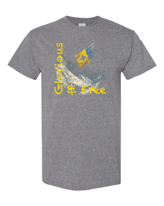 G&F Mountain Flag T-Shirt Gray/Ukraine Colours