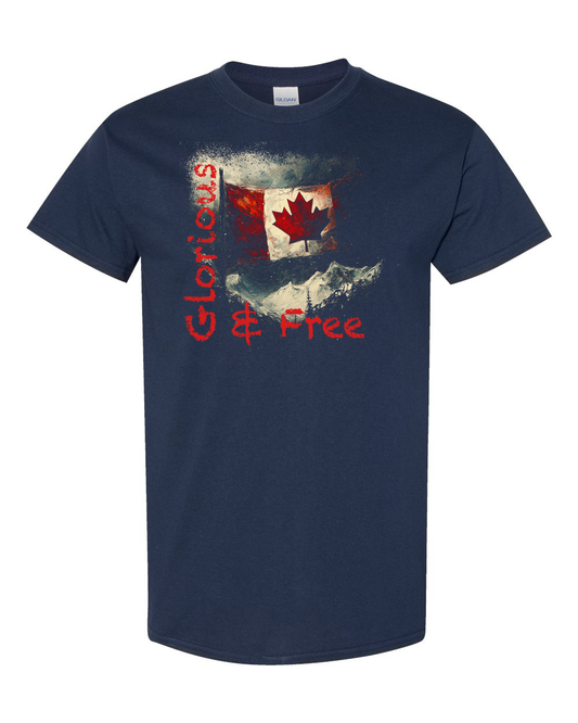 G&F Mountain Flag T-Shirt Navy